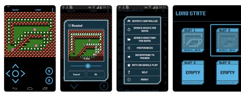 RetroArch NES emulator interface on Android